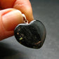 Silver Nuumite Nuummite Heart Pendant From Greenland - 1.0" - 3.58 Grams