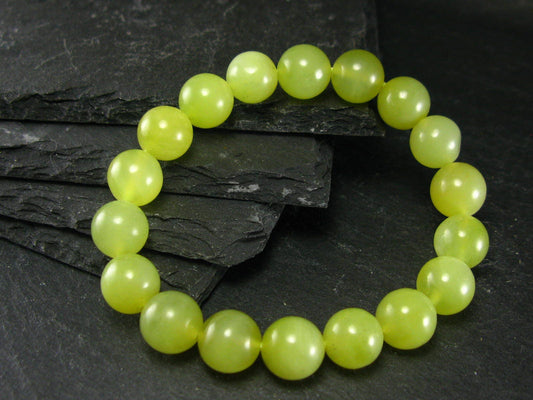 Healerite Serpentine Genuine Bracelet ~ 7 Inches ~ 10mm Round Beads