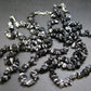 Set of Three Natural Snowflake Obsidian Free Form Bead Necklace from USA - 17.5'' Each
