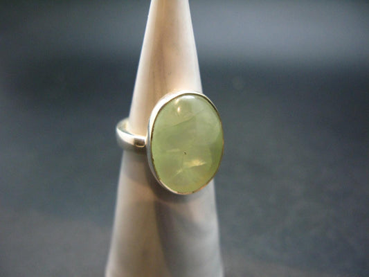 Complete Prehnite Sterling Silver Ring from Mali - size 6.25 - 6.38 Grams