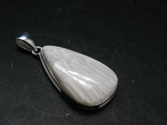 Scolecite Silver Plated Pendant From India - 1.6" - 6.56 Grams