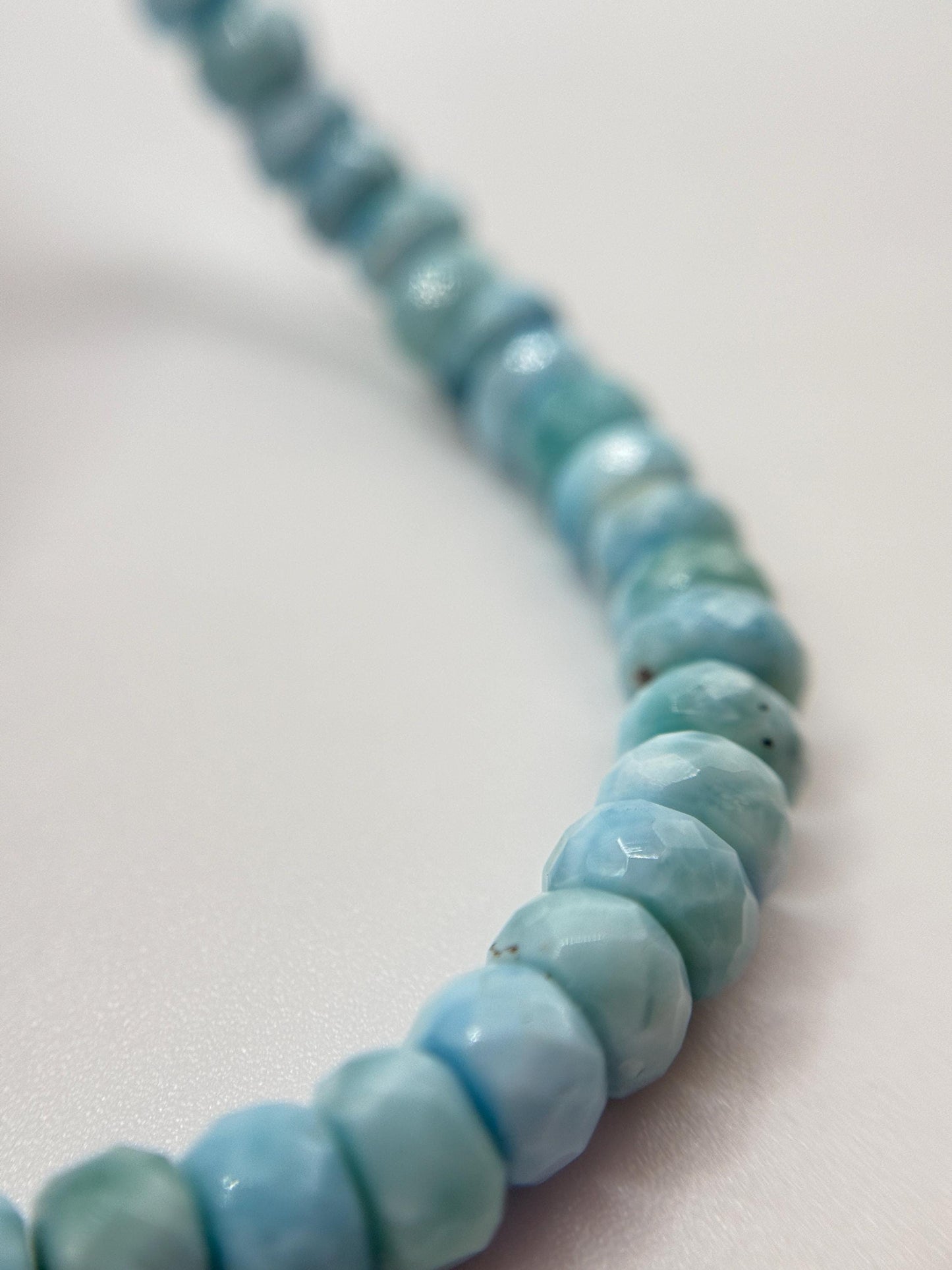 Blue Larimar Bead Necklace Natural Gemstone Necklace Ocean Style Jewelry Gift