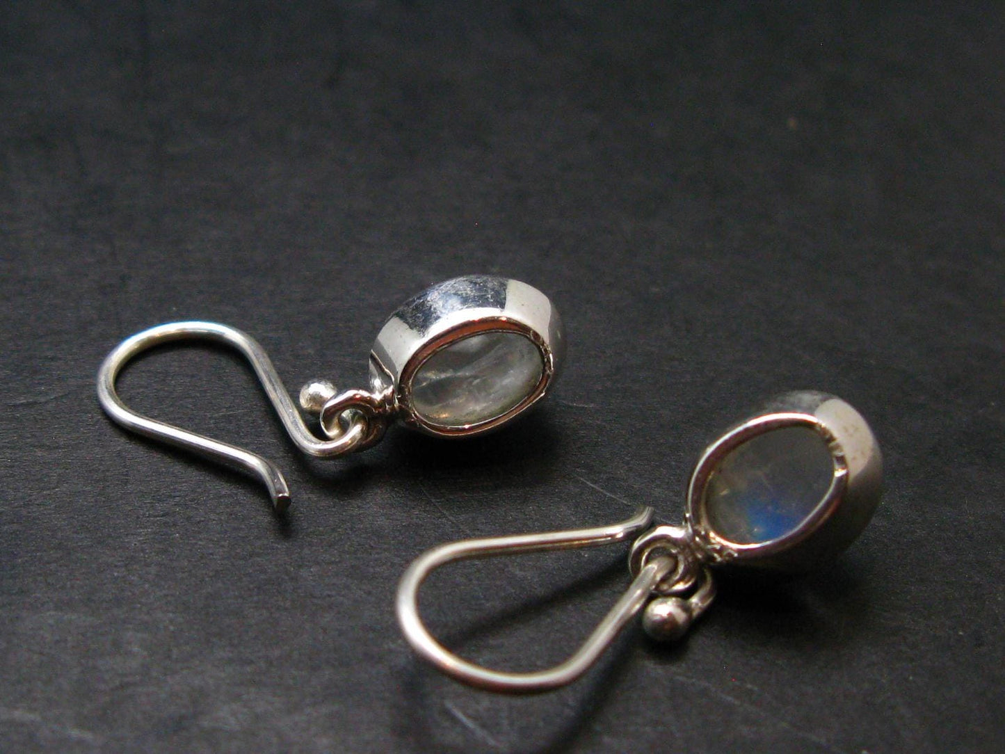 Natural Moonstone 925 Sterling Earrings - 1.0" - 3.20 Grams
