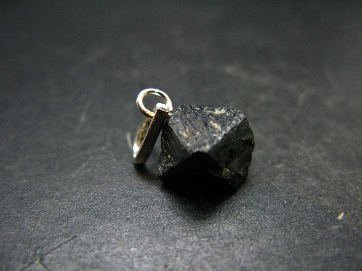 Magnetite Crystal Silver Pendant From Bolivia - 0.9" - 2.94 Grams