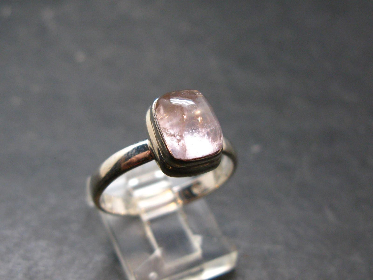 Pink Beryl!! Amazing Natural Morganite Silver Ring From Brazil - Size 9 - 3.8 Grams