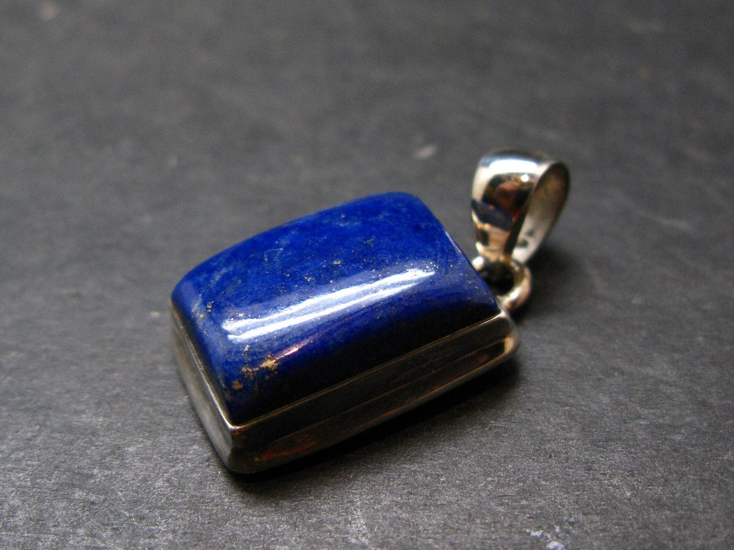 Lapis Lazuli Silver Pendant From Afghanistan - 1.2" - 8.03 Grams