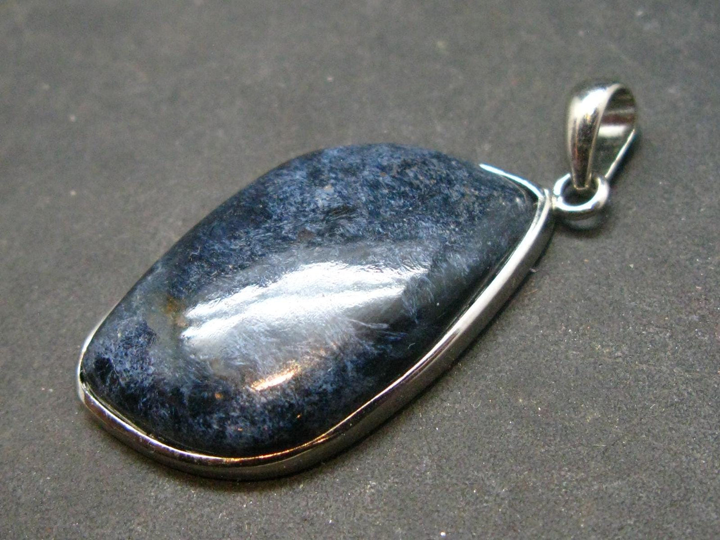 Natural Pietersite Polished Silver Pendant from Namibia - 1.5" - 5.26 Grams