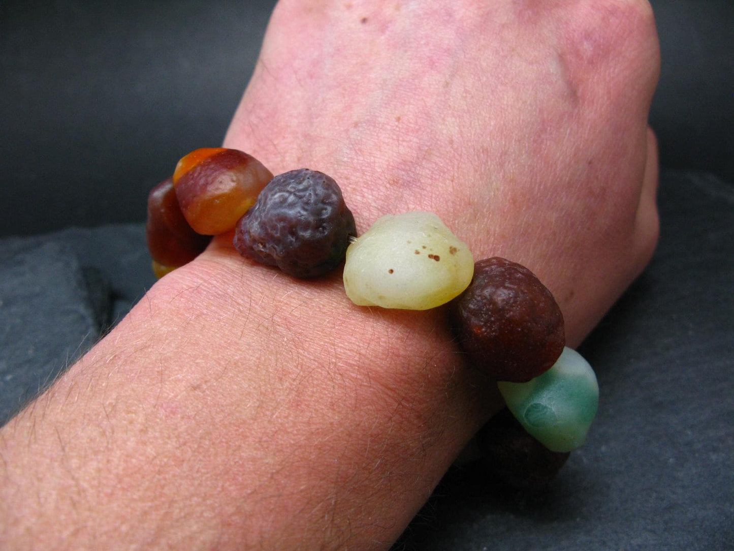 Gobi Agate Genuine Bracelet ~ 7.5 Inches ~ 20mm Raw Beads