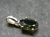 Moldavite Tektite Facetted Silver Pendant from Czech Republic - 0.7" - 1.06 Grams
