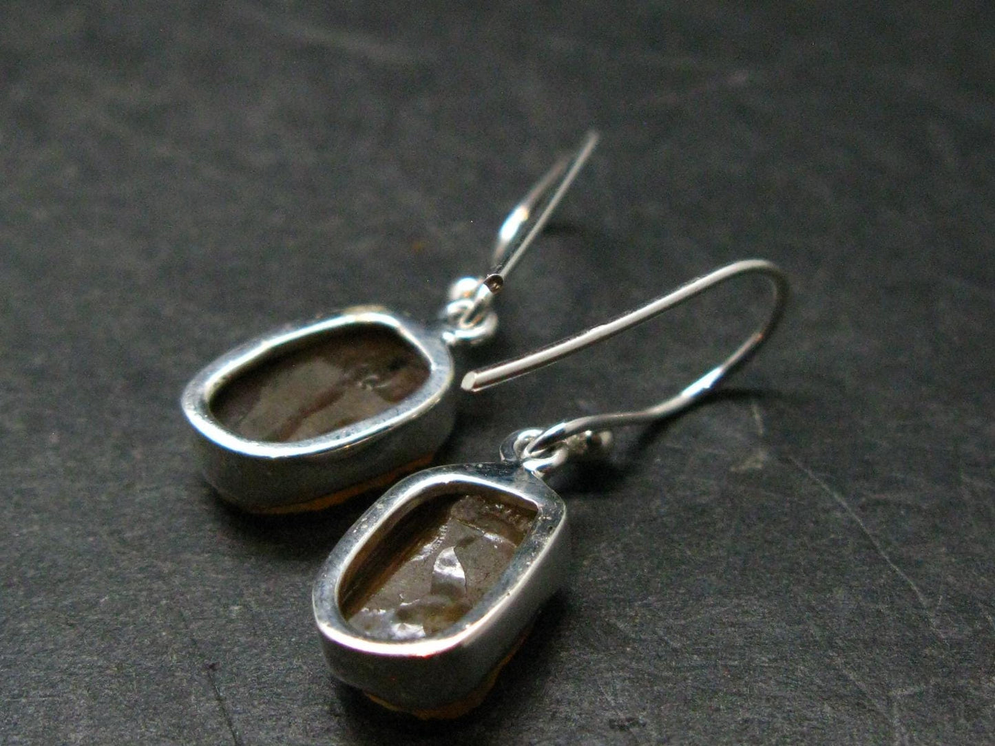 Rare Herderite Crystal Silver Earrings from Brazil - 2.92 Grams