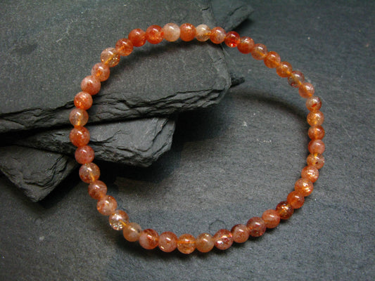 Sunstone Genuine Bracelet ~ 7 Inches ~ 5mm Round Beads