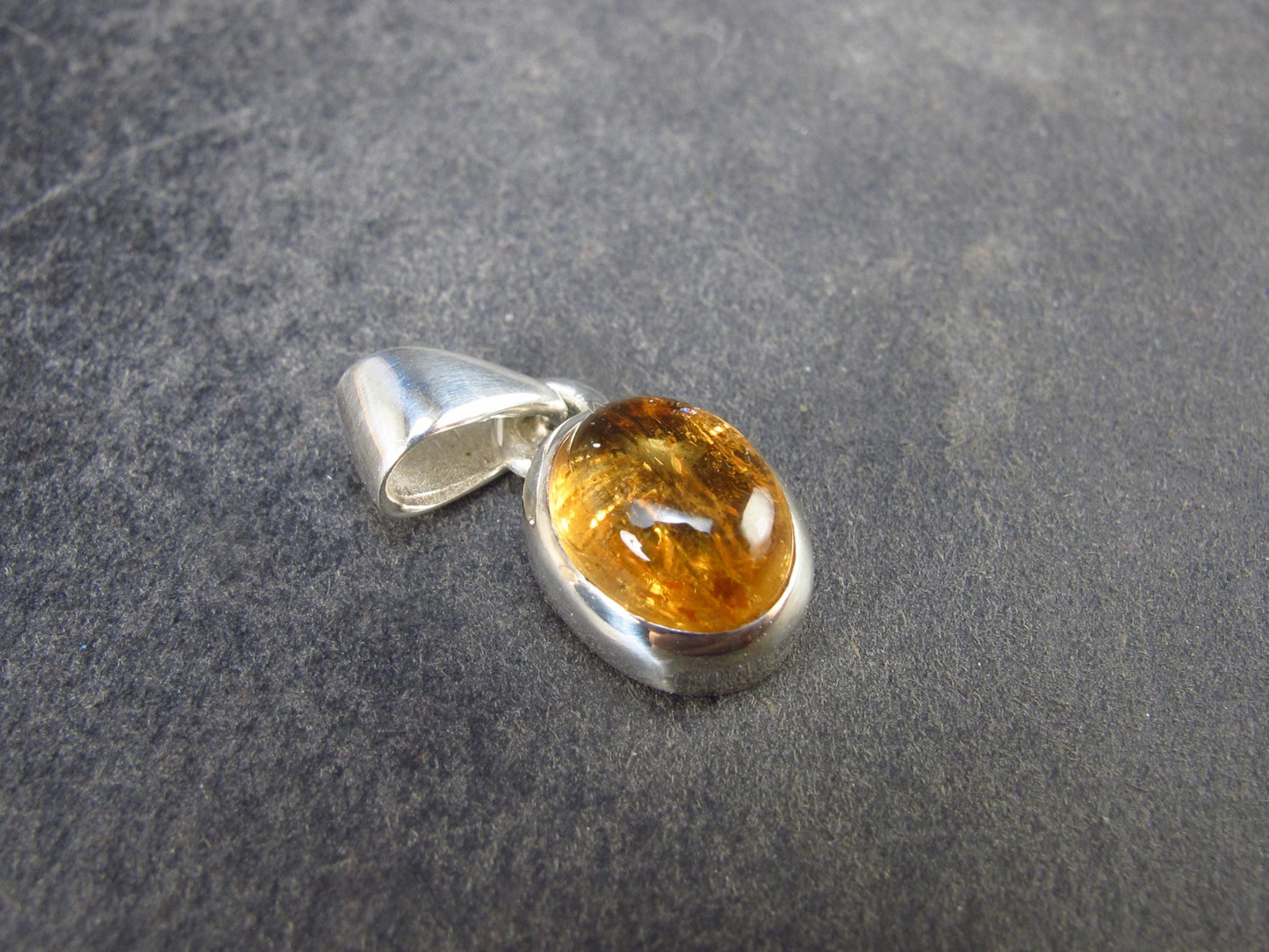 Imperial Topaz Crystal Silver Pendant from Brazil - 0.7" - 2.26 Grams