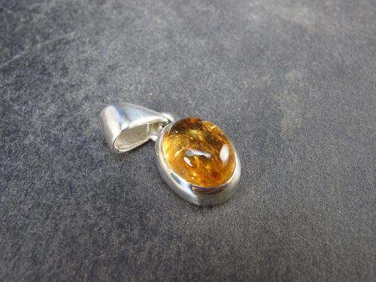 Imperial Topaz Crystal Silver Pendant from Brazil - 0.7" - 2.26 Grams