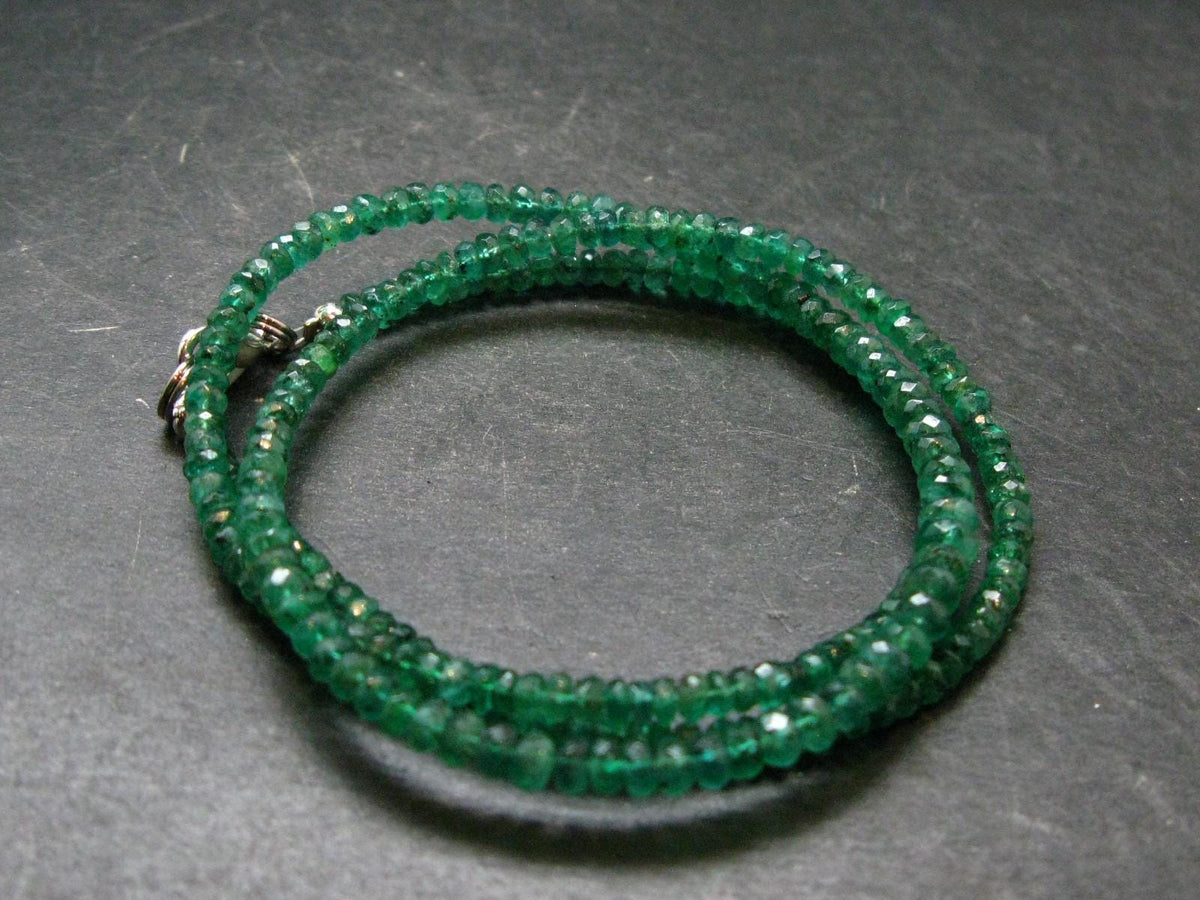 Emerald Faceted Necklace From Colombia - 21" - 10.96 Grams