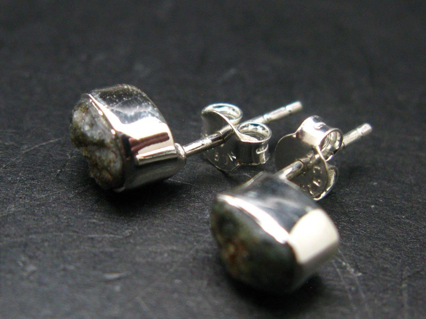 Alexandrite Stud Earrings Sterling Silver From Zimbabwe - 1.61 Grams