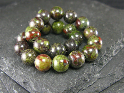 Dragon Bloodstone Genuine Bracelet ~ 7 Inches ~ 8mm Round Beads