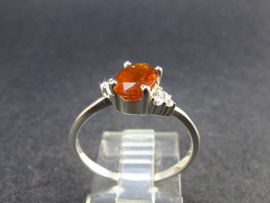 Faceted Orange Kyanite Crystal Silver Ring From Brazil - 1.96 Grams - Size 8