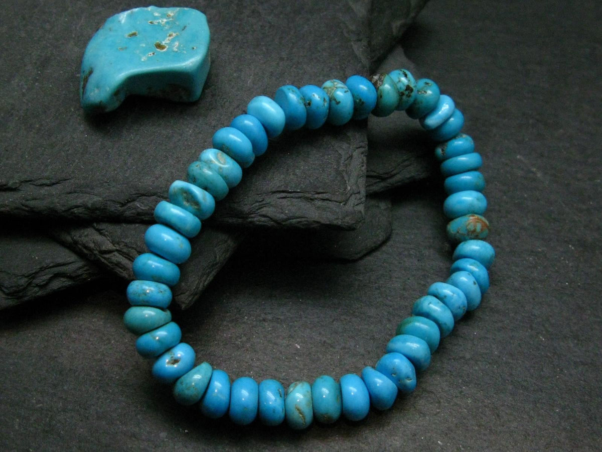 Turquoise Genuine Untreated Bracelet ~ 7 Inches ~ 8mm Rondelle Beads