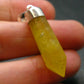 Rare Yellow Brucite Crystal Silver Pendant From Pakistan - 1.7" - 3.62 Grams