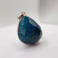 Faceted Chrysocolla Pendant Blue Green Gemstone Silver Necklace Natural Stone Statement Jewelry Gift
