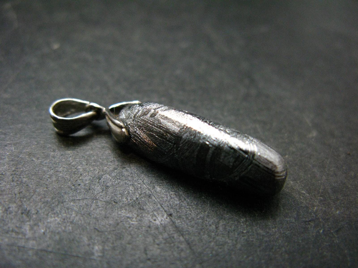 Muonionalusta Meteorite Silver Pendant from Sweden - 1.3" - 5.96 Grams