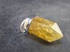 Yellow Citrine Sterling Silver Pendant from Brazil - 1.2" - 5.49 Grams