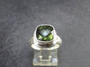 Moldavite Tektite Facetted Silver Ring from Czech Republic - Size 7 - 6.54 Grams