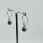 Sterling Silver Sapphire Halo Dangle Earrings | September Birthstone