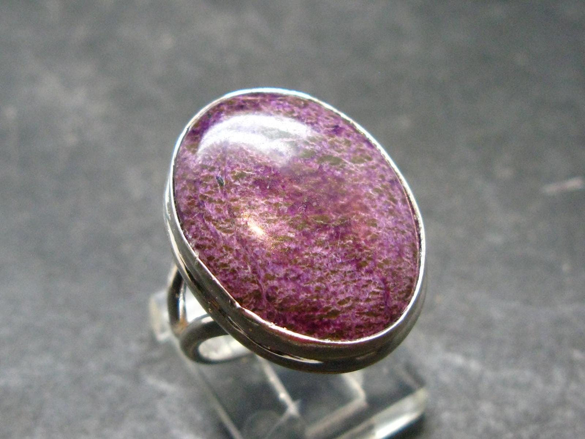 Rare Stichtite Silver Plated Ring from Australia - Size 7 - 5.75 Grams