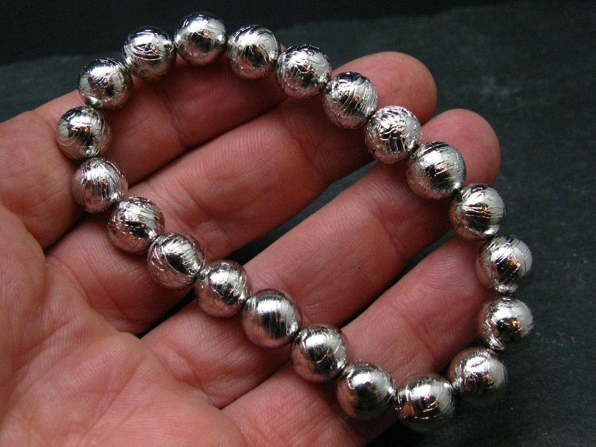 Meteorite Gibeon Genuine Bracelet ~ 7 Inches ~ 10mm Round Beads
