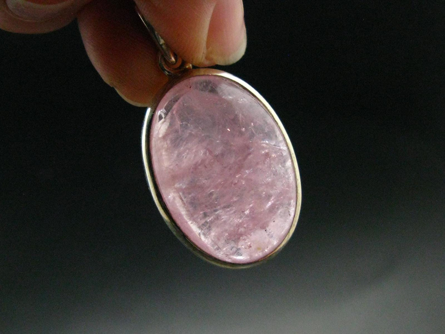 Pink Morganite Silver Pendant From Brazil - 1.5" - 9.71 Grams