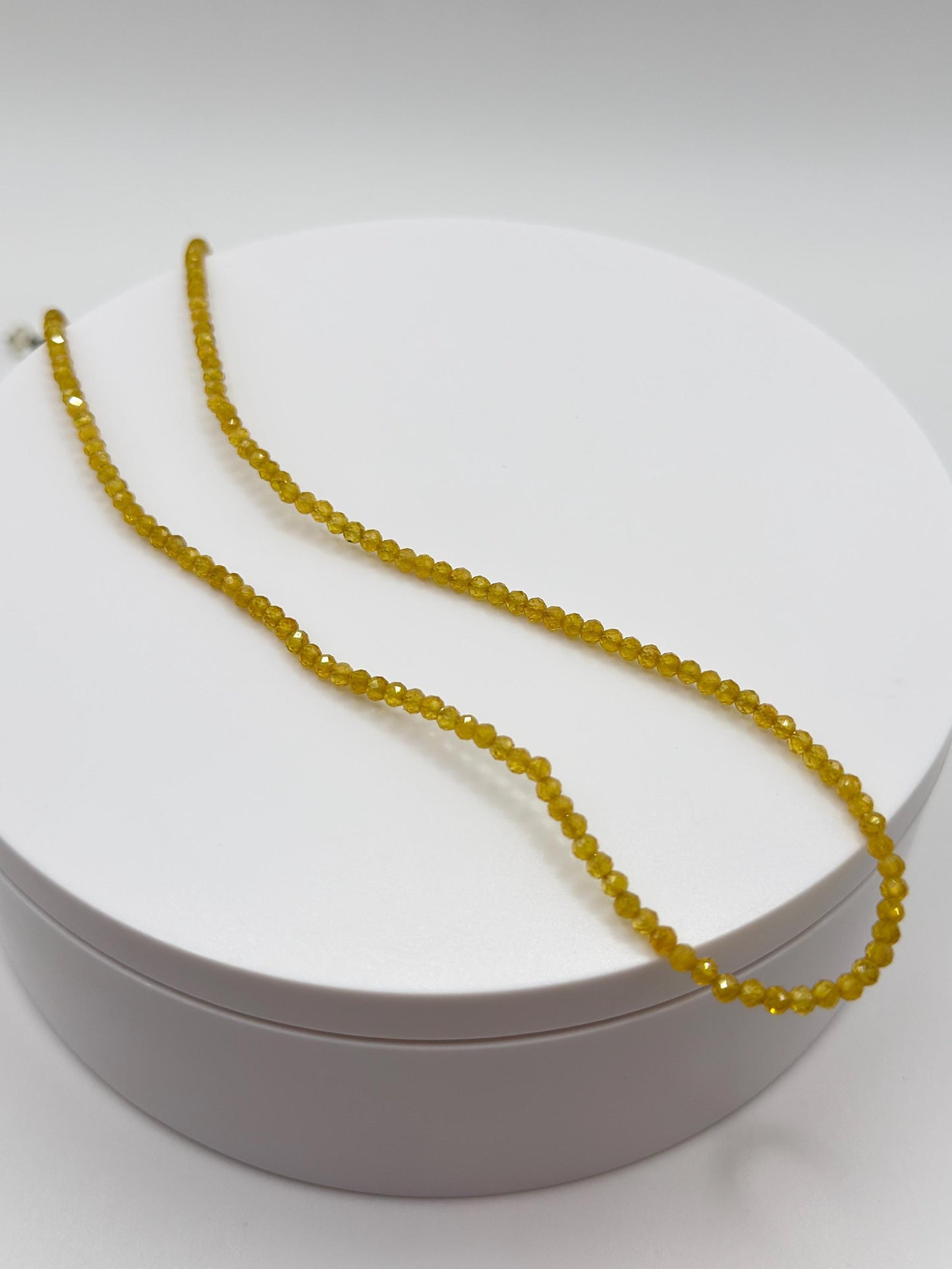 Yellow Sapphire Necklace - Faceted Sapphire Beads - Natural Gemstone Jewelry - September Birthstone Gift - 6.49 Grams
