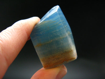 Aquatine Blue Calcite Tumbled Stone from Argentina - 1.6"- 25.41 Grams