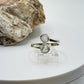Raw Herderite Double Stone Sterling Silver Wrap Ring - SIZE 9