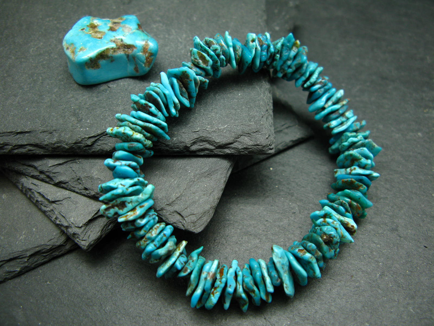 Turquoise Genuine Untreated Bracelet ~ 7 Inches ~ 10mm Tumbled Beads