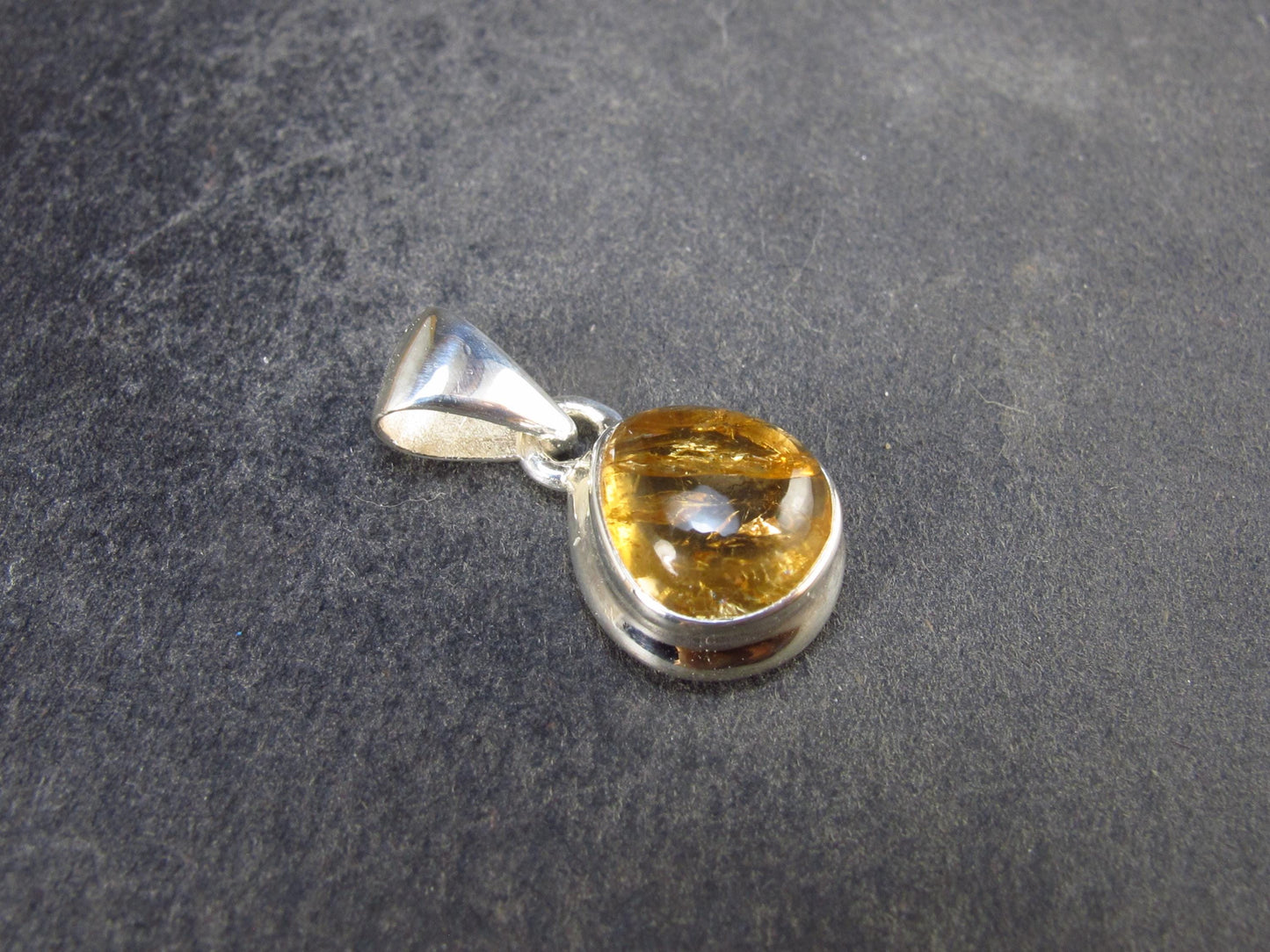 Imperial Topaz Crystal Silver Pendant from Brazil - 0.8" - 2.50 Grams