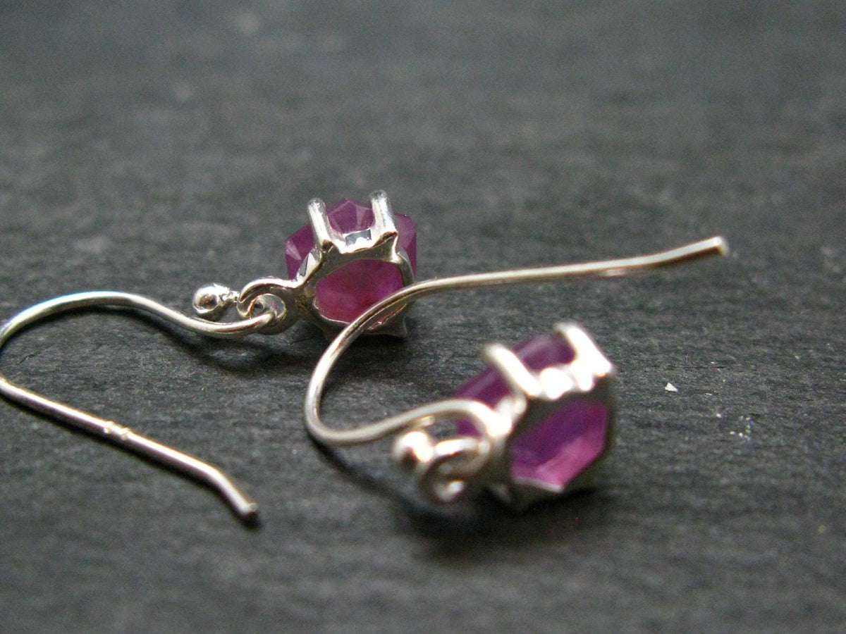 Ruby Earrings In Sterling Silver From Africa - 1.84 Grams