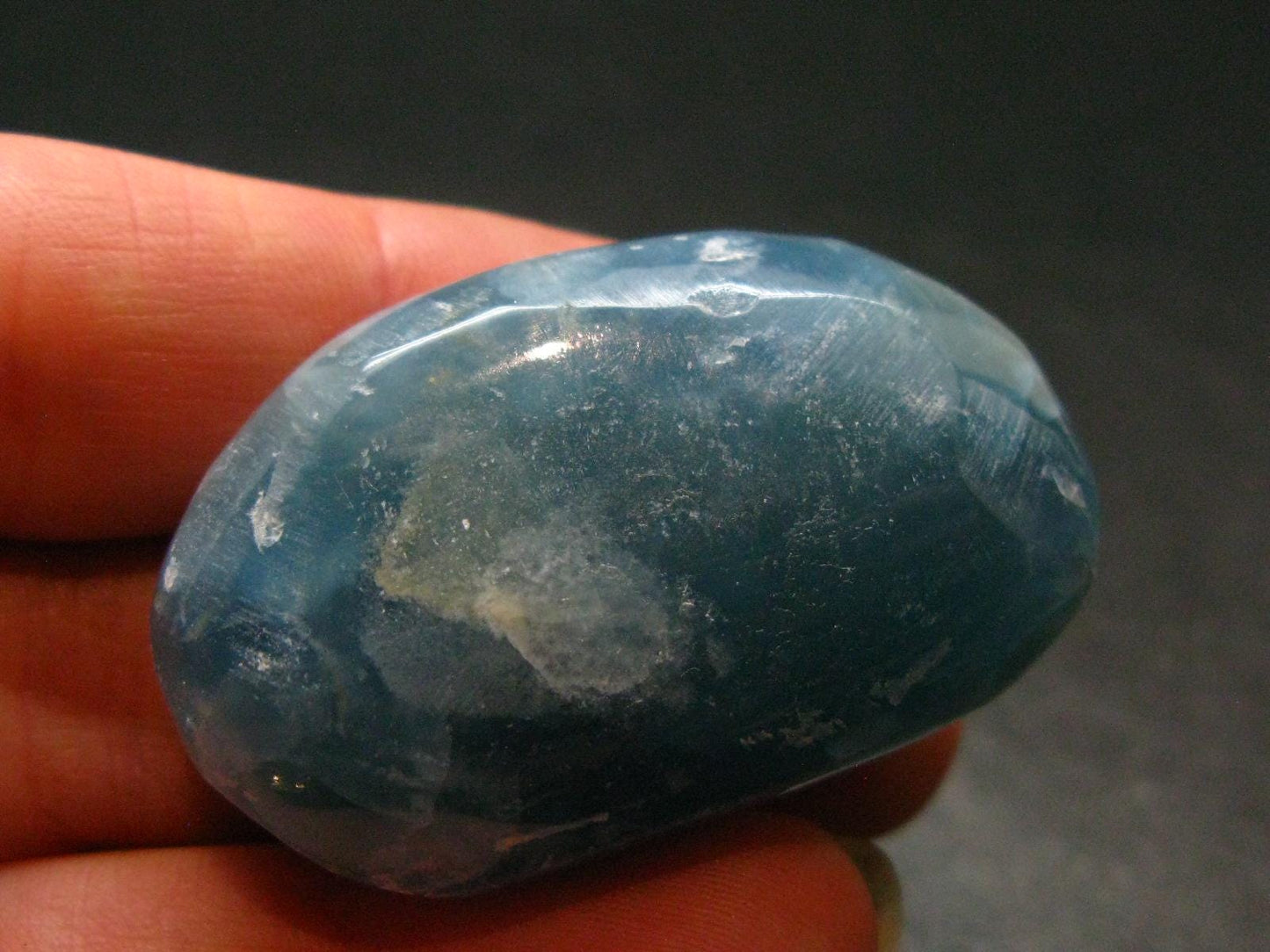 Nice Lemurian Aquatine Blue Calcite Tumbled From Argentina - 1.6" - 27.30 Grams