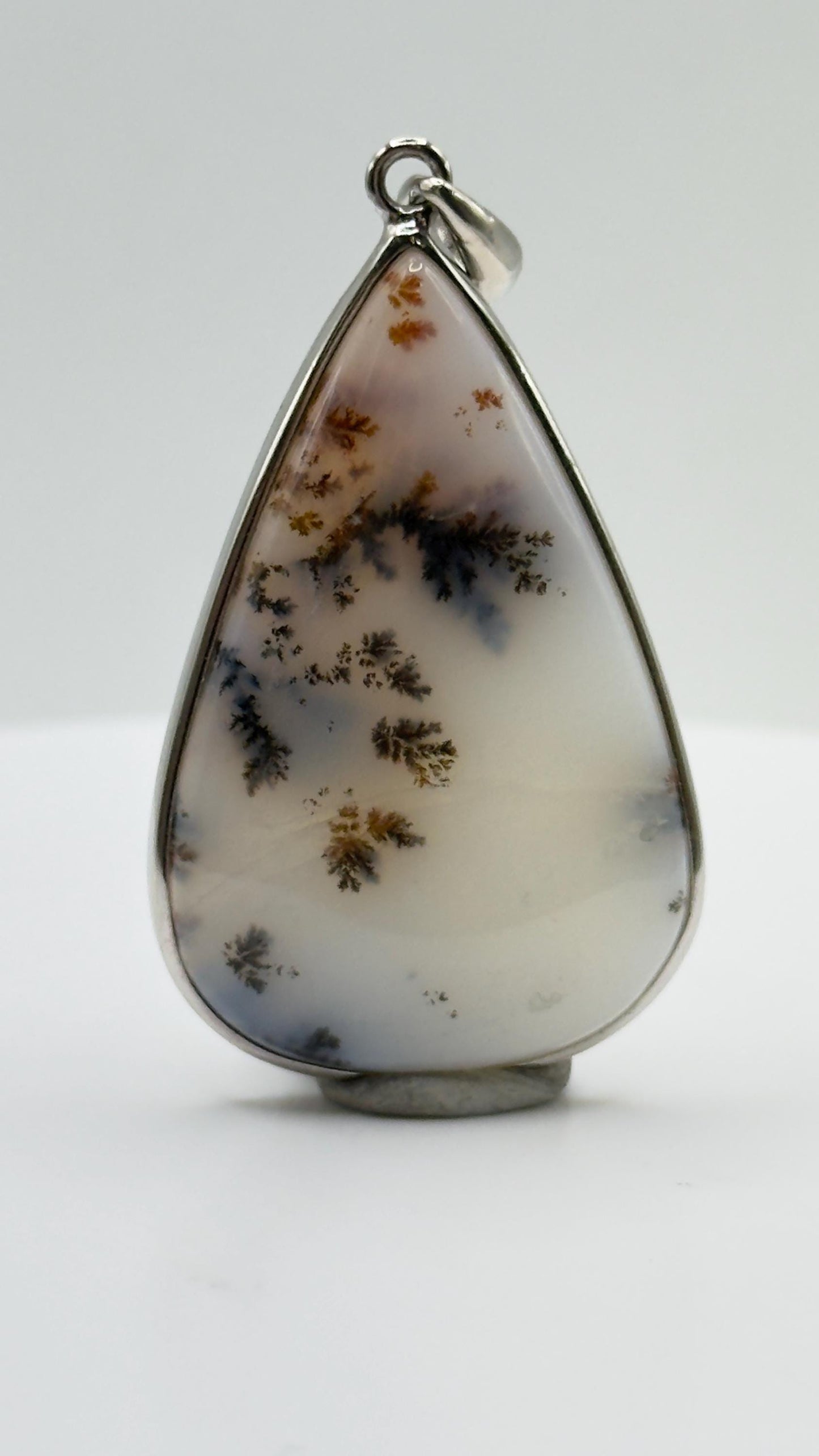 Agate Teardrop Pendant – Natural Scenic Pattern Statement Jewelry
