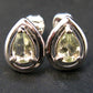 Rare Collector’s Gem!! Gemmy Herderite Crystal Silver Stud Earrings from Africa - 0.84 Carats
