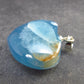 Lemurian Aquatine Blue Calcite Silver Heart Pendant from Argentina - 1.2" - 12.09 Grams