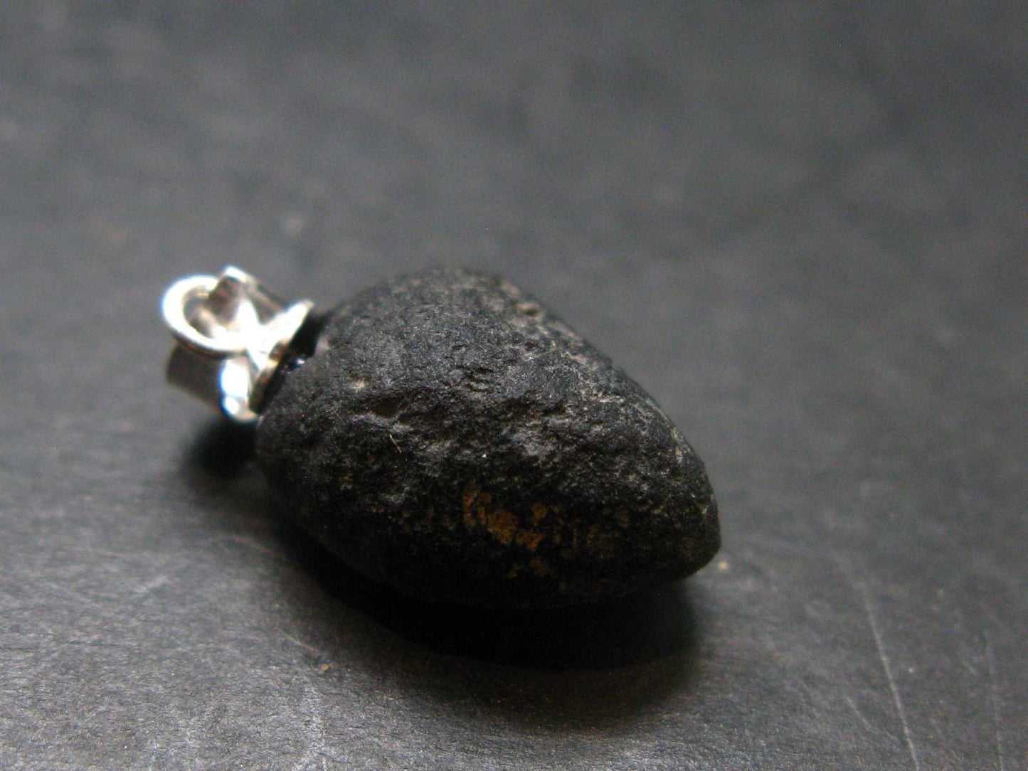 Rare Saffordite Cintamani Stone Pseudotektite Pendant from Arizona USA - 8.05 Carats - 0.8"
