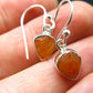 Spessartine Garnet Silver Earrings From Tanzania - 1.0" - 2.01 Grams