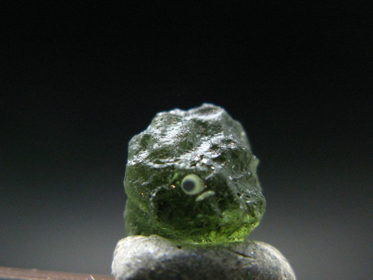Moldavite Tektite Raw Bead from Czech Republic - 8 mm - 2.25 Carats