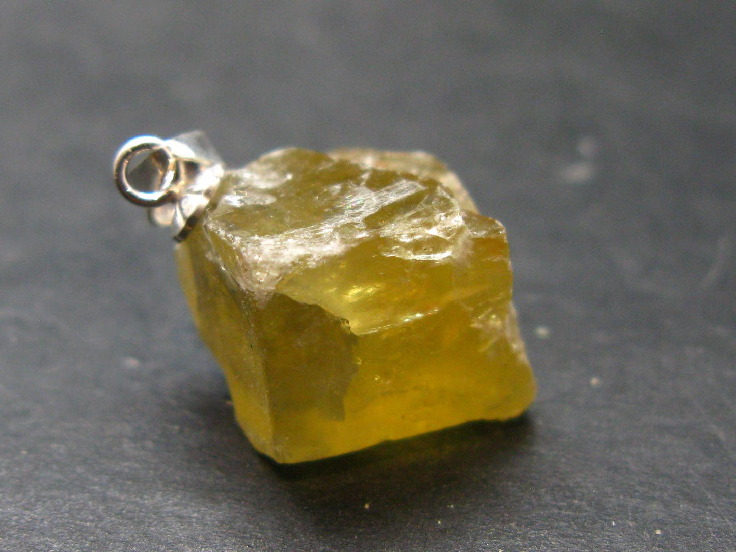 Barite Crystal Silver Pendant From USA - 0.8" - 4.7 Grams