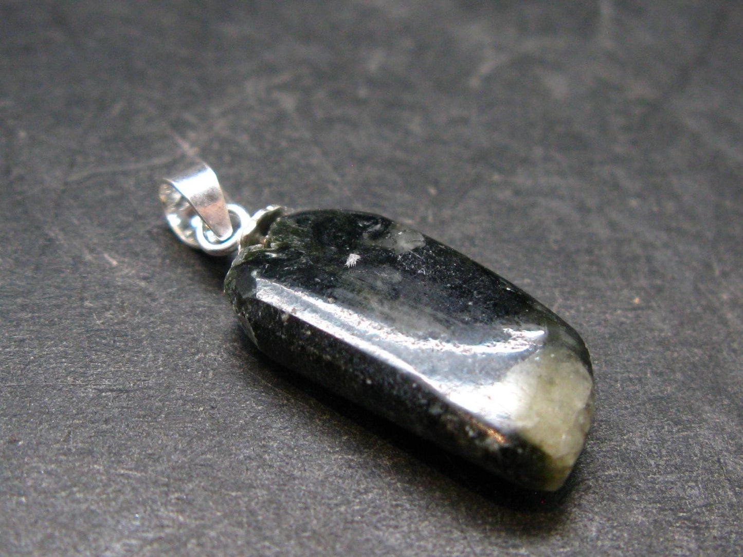 Phenakite Phenacite Tumbled Silver Pendant from Russia - 1.0" - 1.93 Grams