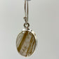 Golden Rutile Crystal Drop Earrings – Natural Gemstone Sterling Silver Dangle Jewelry