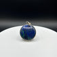 Azurite Silver Amulet | Round Natural Stone Charm