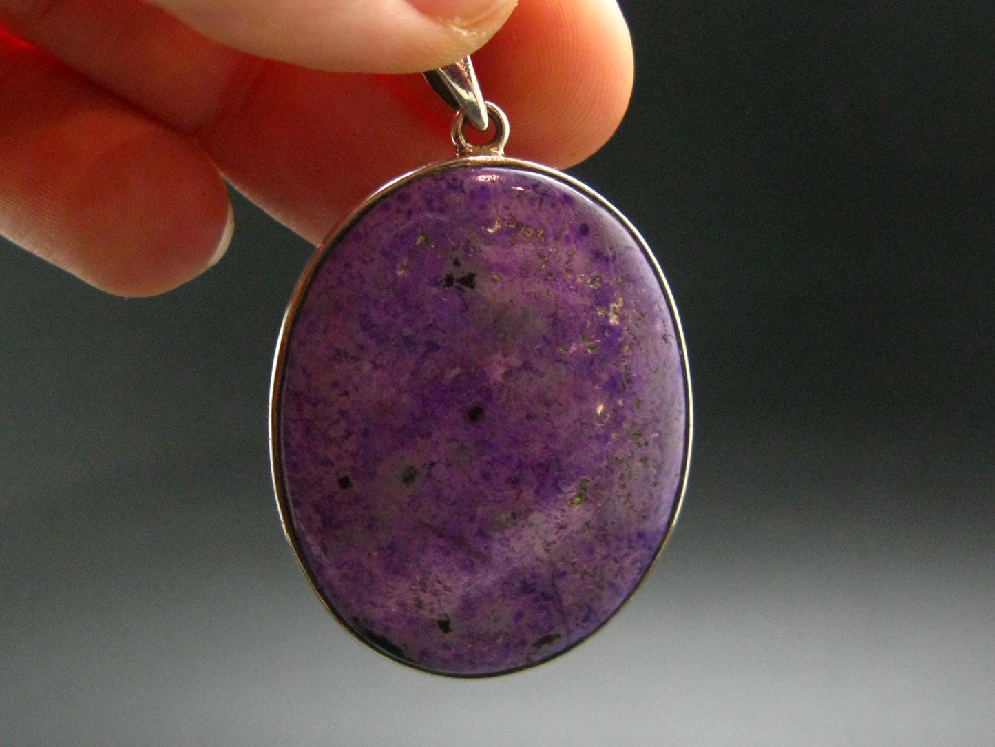Sugilite Silver Pendant From South Africa - 1.9"