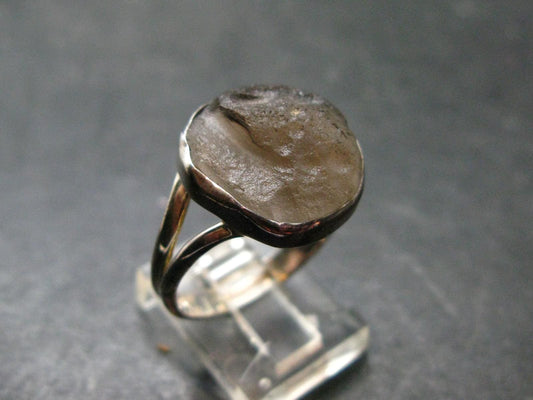 Rare Colombianite Pseudotektite Silver Ring from Colombia - Size 11 - 4.32 Grams